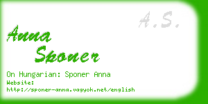 anna sponer business card